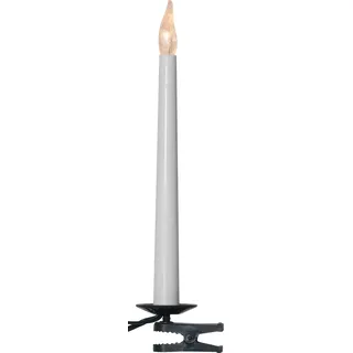 Schmale Baumkerzen-Lichterkette ,Slimline', 16 weiße Kerzen, Batterie + Timer, warmweiß, L 750cm