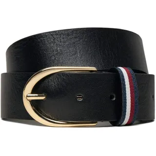 Tommy Hilfiger Damen Gürtel Casual 3,5 cm aus Leder, Schwarz (Black), 80 cm