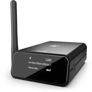 Auris Blume Pro Hi-Fi Bluetooth 5.3 Musik-Receiver - Bluetooth-Adapter mit Audiophilem DAC, LDAC, AptX HD, OLED-Display, Optischem Koaxialem AUX-Ausgang für Home Stereo, AV-Receiver oder Verstärker