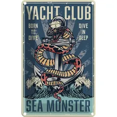 Blechschild 20x30 cm - Yacht Yacht club see monster
