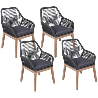 Garden Pleasure POMONA Gartenstuhl 60 x 62 x 82 cm grau 4 St.