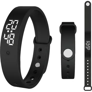 Vibrationswecker Armband Wecker Armband Vibration,mit Timer und Sechs Alarmen für Trinkwasser und Medikamenteneinnahme,Kratzfest und Strapazierfähig,Angenehm zu Tragen,für Erwachsene,Schüler,Schwarz