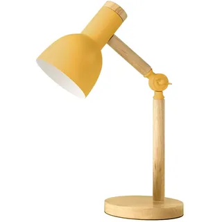 himmel Tischlampe,Einstellbare Holz Tischlampe,Kinder Schreibtischlampe für Schlafzimmer,Wohnzimmer,E27 Sockel Lesen neben Lampe (Gelb)