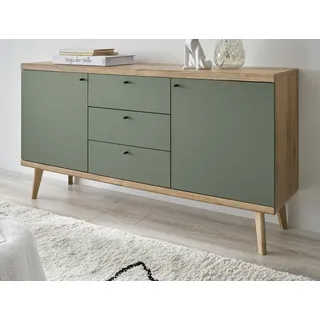 Sideboard "Juna" in Salbei und Eiche Kommode skandinavisch 160 x 83 cm