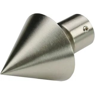LIEDECO Gardinenstangen-Endstück »Endstück, Endknopf edelstahl-optik "France" Kegel mit Rohraufnahme« Endstück, Endknopf Kegel, 1 Stück, silberfarben