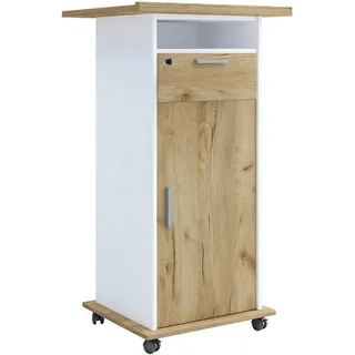 Mid.you Stehpult , Weiß, Honigeiche , Holzwerkstoff , 108,3 cm Schubladen , 50x108.3x60 cm , Stauraum , Büromöbel, Schreibtische, Stehpulte