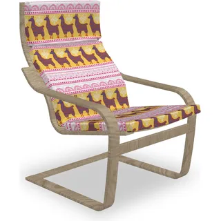 ABAKUHAUS orientalisch Poäng Sessel Polster, Zier Alpaka oder Lama, Sitzkissen mit Stuhlkissen mit Hakenschlaufe und Reißverschluss, Mustard Burnt Orange - Orange