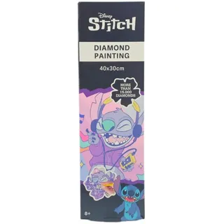 Disney Stitch Diamond Painting Set 40x30 cm | Diamantmalerei für Kinder & Erwachsene | Komplettset mit über 15.000 Diamanten | DIY Kunsthandwerk & Deko | Lilo und Stitch Geschenke Malen mit Diamanten