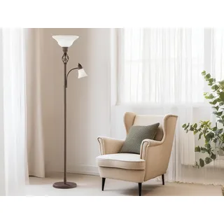 LED Deckenfluter mit Leselampe Landhaus-Stil, Stehlampe Wohnzimmer Höhe 180cm