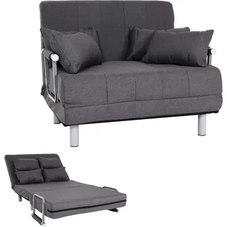 Schlafsessel HWC-K29, Klappsessel Schlafsofa Gästebett Relaxsessel, Liegefläche 186x97cm Stoff (270g/m2) dunkelgrau - Grau