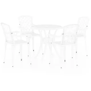 vidaXL 5-tlg. Bistro-Set Aluminiumguss Weiß - Weiß