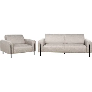 Beliani Sofa Set 4-Sitzer ASKIM Stoff Hellgrau