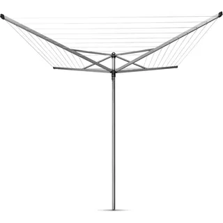 Brabantia Top Spinner 50 m + Erdanker – Metallic-Grau - Grau