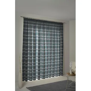 Vorhang WIRTH "Laufenberg" Gr. 1, blau (petrol), B:65cm H:125cm, Jacquard, Baumwolle, Polyester, Gardinen, Vorhang