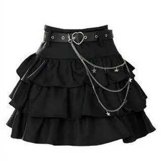 DuomaiJJ Minirock Geschwollener Kuchenrock Für Frauen Herbst Süßer Cooler Rock High Taille Love Short Rock-schwarz-m