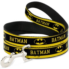 Buckle-Down "Batman/Logo Streifen Gelblichen schwarz Hund Leine, 6 '