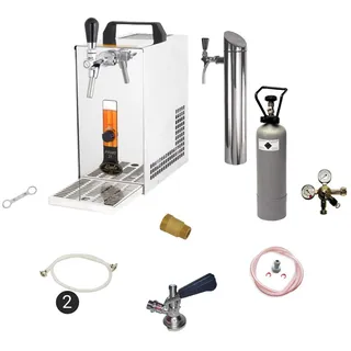 ich-zapfe Bierkoffer, Durchlaufkühler PYGMY 25 LE 1-leitig Trockenkühler, 30 Liter/h, inkl. Schanksäule, Flach,Untertheke