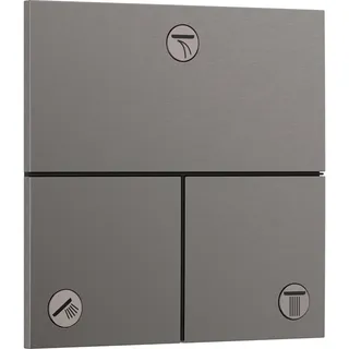 Hansgrohe ShowerSelect Comfort E Ventil, Unterputz, 3 Verbraucher, eckige Rosette, 15573340 Dusch-Mischbatterie Schwarz, Chrom