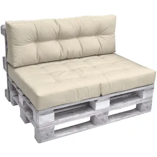 Beautissu Palettenkissen 120 x 40 x 10 cm beige 1 St.