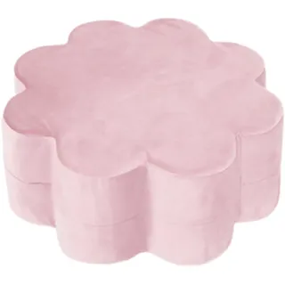 MISIOO Blume Pouf für Kinder - Sitzsack Kinder - Kinderzimmer Möbel – Samt Pouf aus Schaumstoff – Kindermöbel - Leicht zu Waschen – Licht und Elegant - 54 x 54 x 25 cm - Rosa