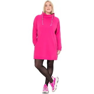 Ulla Popken Damen große Größen Übergrößen Plus Size Sweatkleid, Stehkragen, Langarm, Taschen