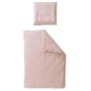 Ehrenkind® Bettwäsche-Set Musselin | 100% Bio-Baumwolle | Standard 100 by Oeko-TEX | 200x135cm + 80x80cm Rose Bettwäsche 135x200