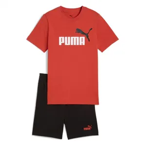 Puma ESS 2 COLOR No. 1 Logo Tee and Shorts Set B Red Fire