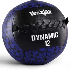 Yes4All YU7D Medizinball Wall Ball 5.4 kg Gewichtsball Weicher aus Leder für Ganzkörpertraining und Kraftübungen