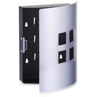 Zeller 13848 Schlüsselkasten "4 Quadrate", Edelstahl 22 x 6 x 24 cm