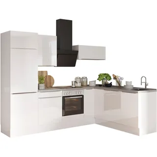 kochstation Winkelküche L-Form 270 cm weiß matt