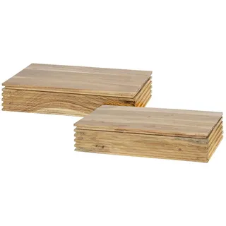 Kawola Nachttisch Firu 2ER SET Holz Akazie , Braun , Echtholz,Akazie , Rechteckig , 40x8x25 cm , Schlafzimmer, Nachtkästchen