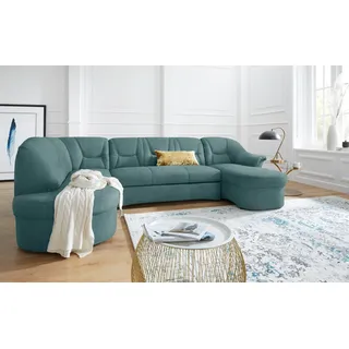 DOMO collection Wohnlandschaft Mikrofaser U-Form 3-Sitzer Petrol