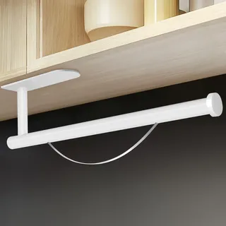 ZUIMENG Küchenrollenhalter Ohne Bohren, Mit Abroll-Bremse Küchenpapierhalter Selbstklebend, Papierrollenhalter Edelstahl Küche Rollenhalter Wand oder Unter Schrank (Weiß)