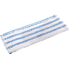 Sonty 2 Stück Wischbezug, Mikrofaser, Wischmopp Professional 40cm weiß mit blauen Streifen (2)