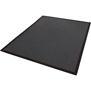 DEKOWE Webteppich Naturino Rips 80 x 150 cm Polypropylen Schwarz