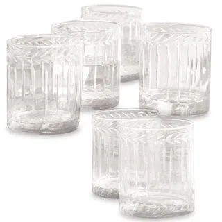LOBERON Glas 6er Set Padiès, klar | Trinkgläser, Feine Glasgravur, Mundgeblasen, Dezente Längsrillen