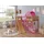 Hochbett Ekki 90 x 200 cm Buche massiv weiß pink