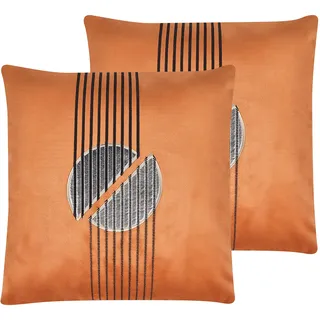 Beliani Ceropegia Dekokissen 45 x 45 cm Orange