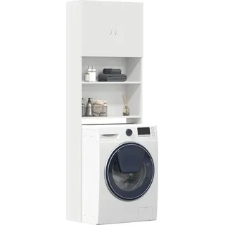 vidaXL Waschmaschinenschrank Weiß 64x24x190 cm Holzwerkstoff