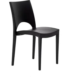 Stapelstuhl Aus Polypropylen Farbig Grand Soleil Paris Garten Outdoor - Schwarz - Schwarz