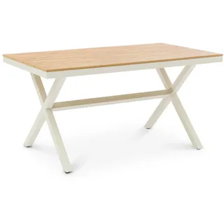 Idimex Gartentisch Isola natur, weiß , Weiß, Naturfarben , Metall , Mode , 150x76x89 cm , Gartenmöbel, Gartentische, Gartentische