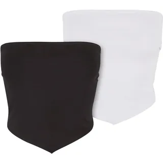URBAN CLASSICS Ladies Knotted Bandeau 2 Pack Top - Schwarz - S