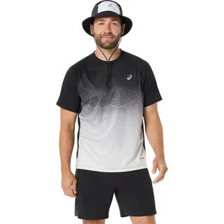 Laufshirt ASICS "ROAD FADE SS TOP", Herren, Gr. S, performance schwarz, cream, Obermaterial: 100% Polyester, Shirts Laufshirt, ACTIBREEZE™ Technologie, Atmungsaktiv, Reflektierend