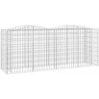 vidaXL Gabionen-Hochbeet mit Hochbogen 200x50x100 cm Verzinktes Eisen - Silber