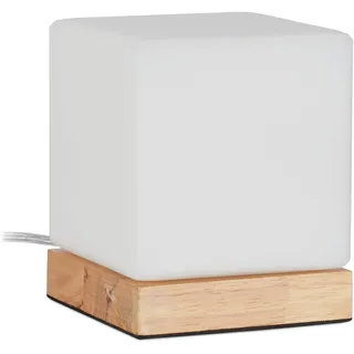 Relaxdays Tischlampe Würfel Weiß