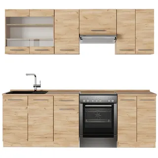 Vicco Küchenzeile Fame-Line 240 cm Goldkraft Eiche