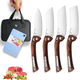 SENBON 440 Sharp Falten Küchenmesser Schälen Praktisches Messer Obst Messer Bunter Holzgriff Camping Grill Outdoor Back Clip Tragbare Kochmesser Set
