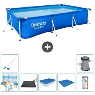 Bestway Steel Pro Rechteckig - 300x201x66 cm - 8-teilig S22244 - Blau