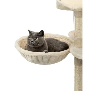 lionto Liegemulde für Kratzbaum, Katzenbett, Ø 40 cm, Tiefe 15 cm, Beige