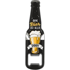 GRUSS & CO Flaschenöffner Motiv "Ohne Bier ist alles doof!" | lustige Flaschenöffner mit Magnet | Männergeschenk, Partygeschenk | 48597